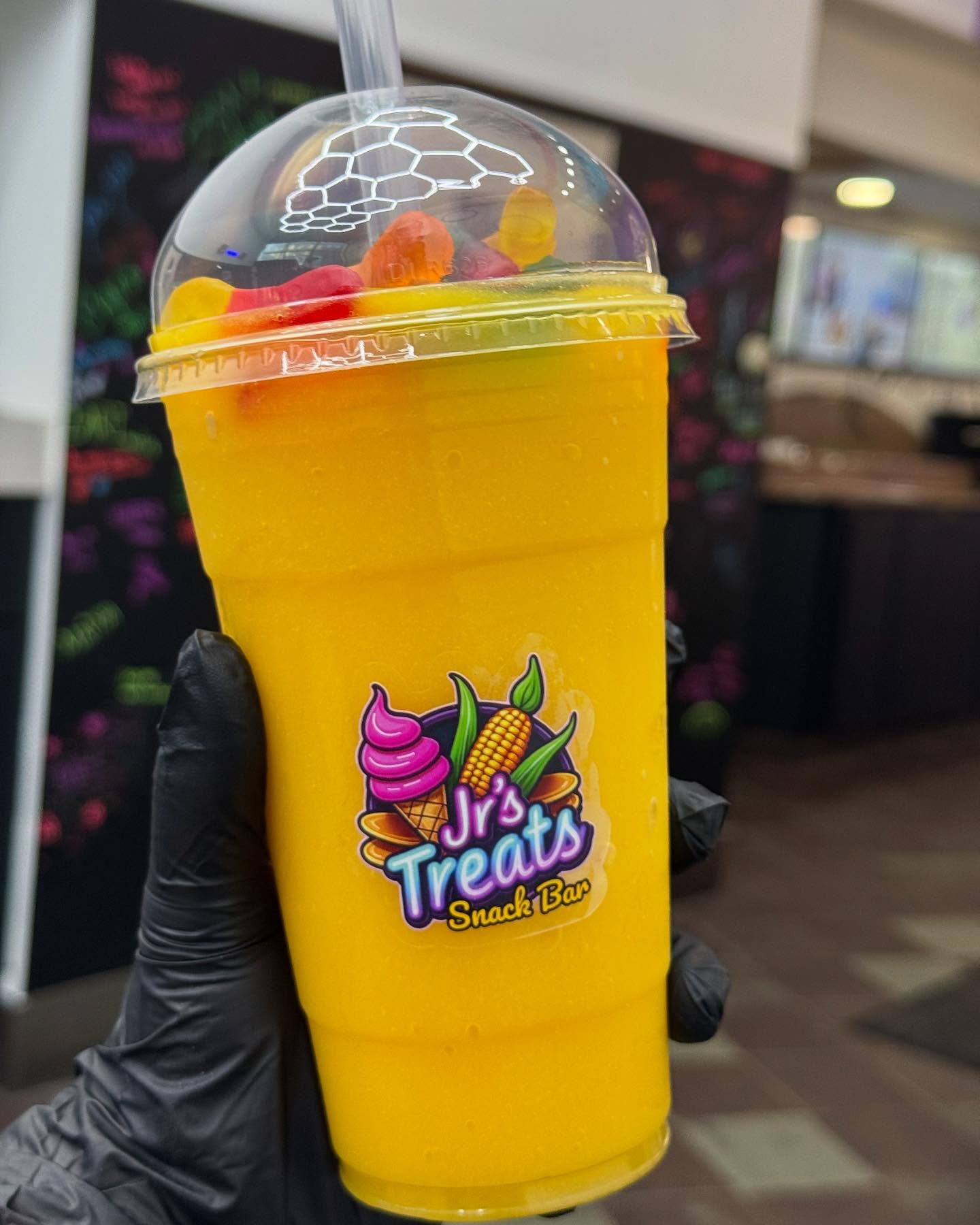 A bright mango treat prepared at the snack bar